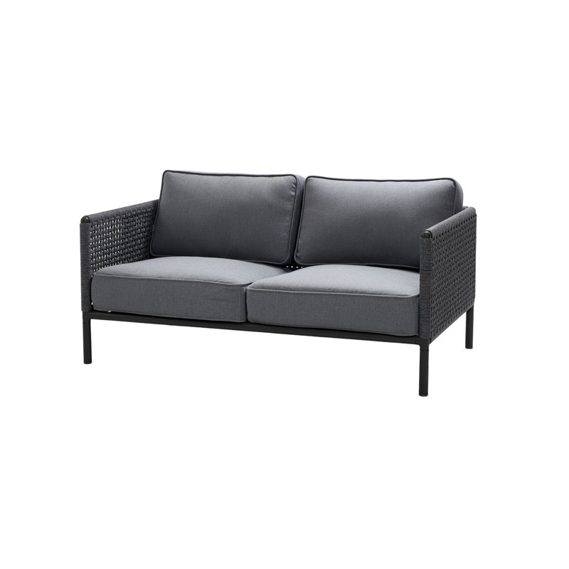 Encore 63.4" Wide Outdoor Loveseat, Dark Gray, Lava Gray