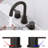 Widespread Bathroom Sink Faucet Handle inch Lavatory Faucet Hole 360° Swivel Spout Vanity Sink Basin Faucets with Pop Up Drain Assembly-115744960