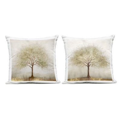 Lone Trees in Nature 2 Piece Outdoor Printed Pillow Set design by Irena Orlov