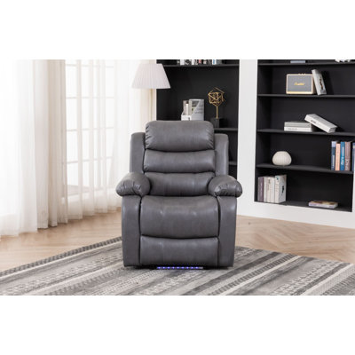 Adele 34.2" Wide Breathable Leather  Manual Recliner Chair