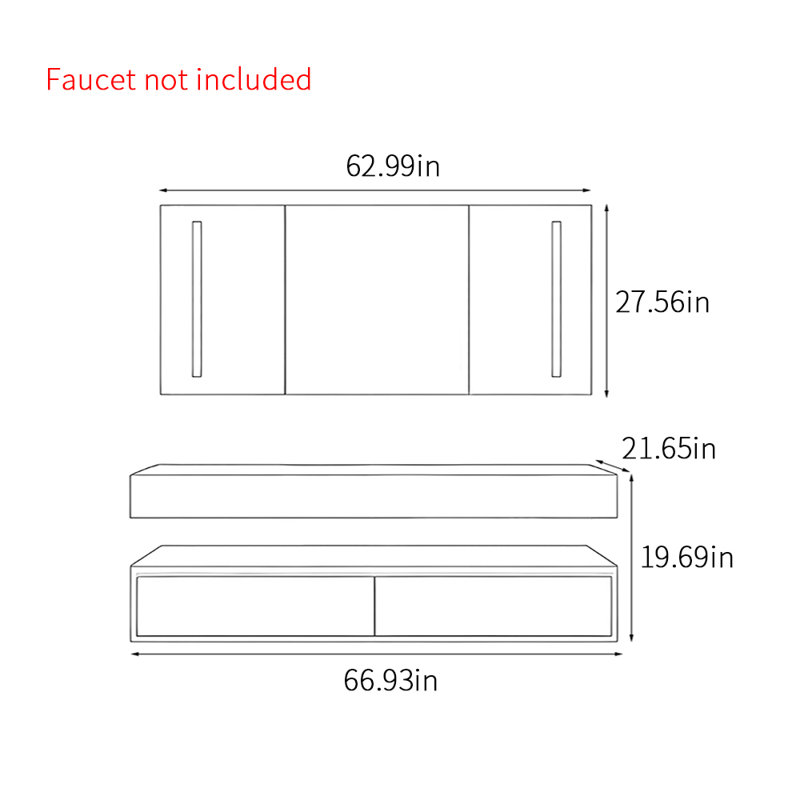 Simple design bathroom cabinet, Black