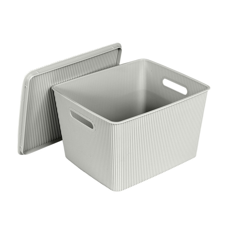 GLAD Storage Bin with Lid, Pack of 4, 18.8 qt, Gray