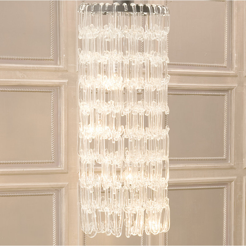 48'' Nickel and Crystal 4-Light Chandelier