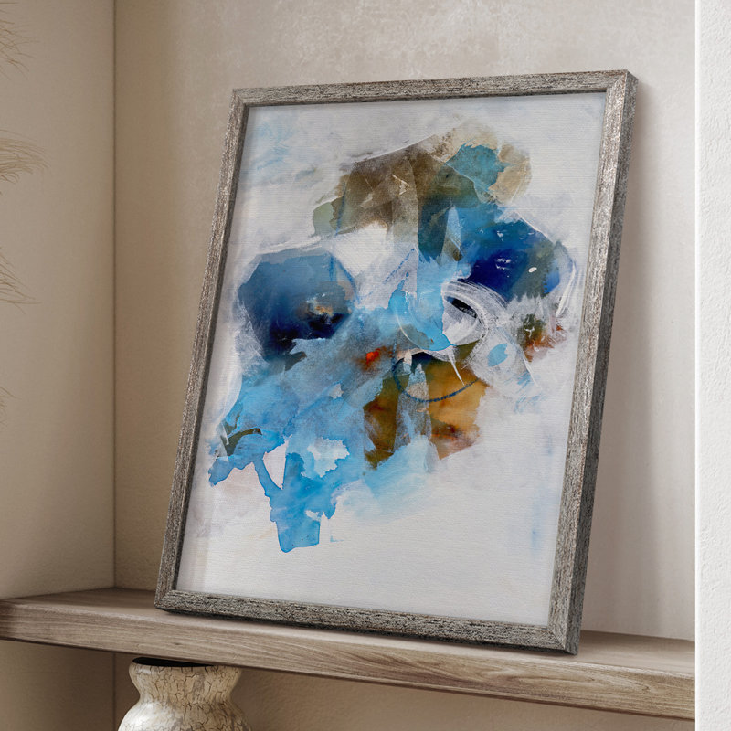 «Misty Blue I», reproduction encadrée - bois massif, H 30 po x l 24 po