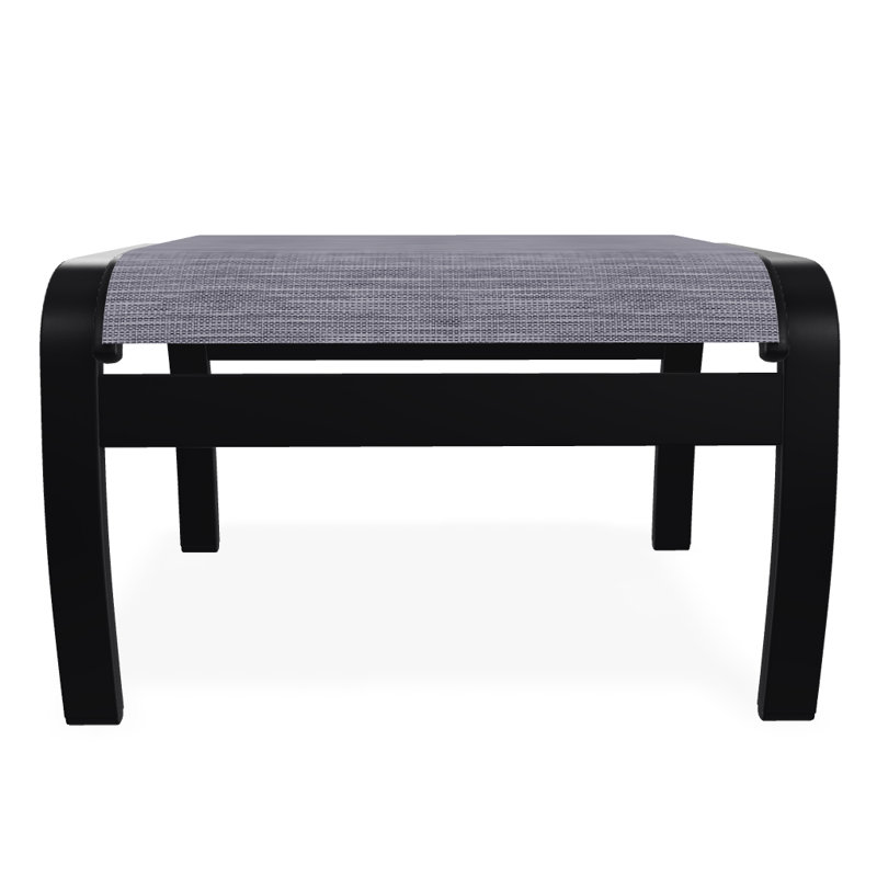 Repose-pieds d'extérieur avec coussin Askar, Noir texturé, Lime