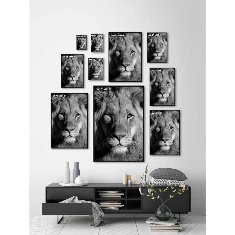 Lion Portrait 1 Piece Painting, 114cm H x 76cm W, Canvas