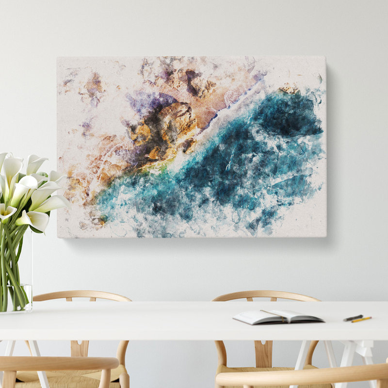 Shoreline In Rhodes In Greece - Wrapped Canvas, 35cm H x 50cm W x 3cm D