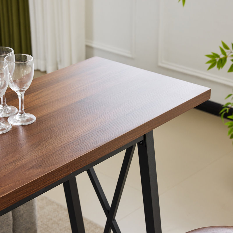 83.86in Modern Counter Height Bar Table ,Pub Table ,Console Table,Metal Frame for Dinner Kitchen and Living Room