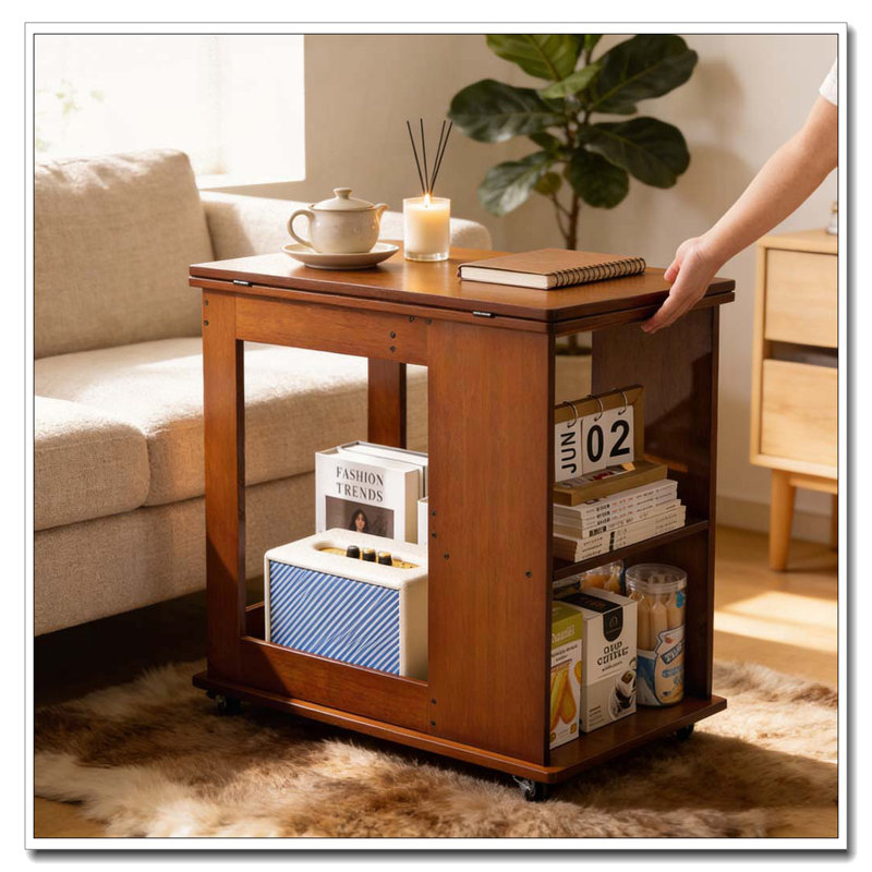 Table pliante en bambou, Noyer