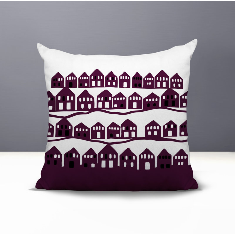 Coussin carré intérieur / extérieur Amiro, Mauve, Carré 19 po