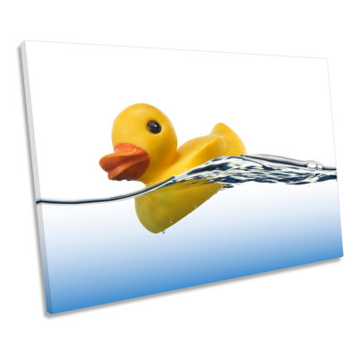 Rubber Duck Bathroom - Wrapped Canvas Print