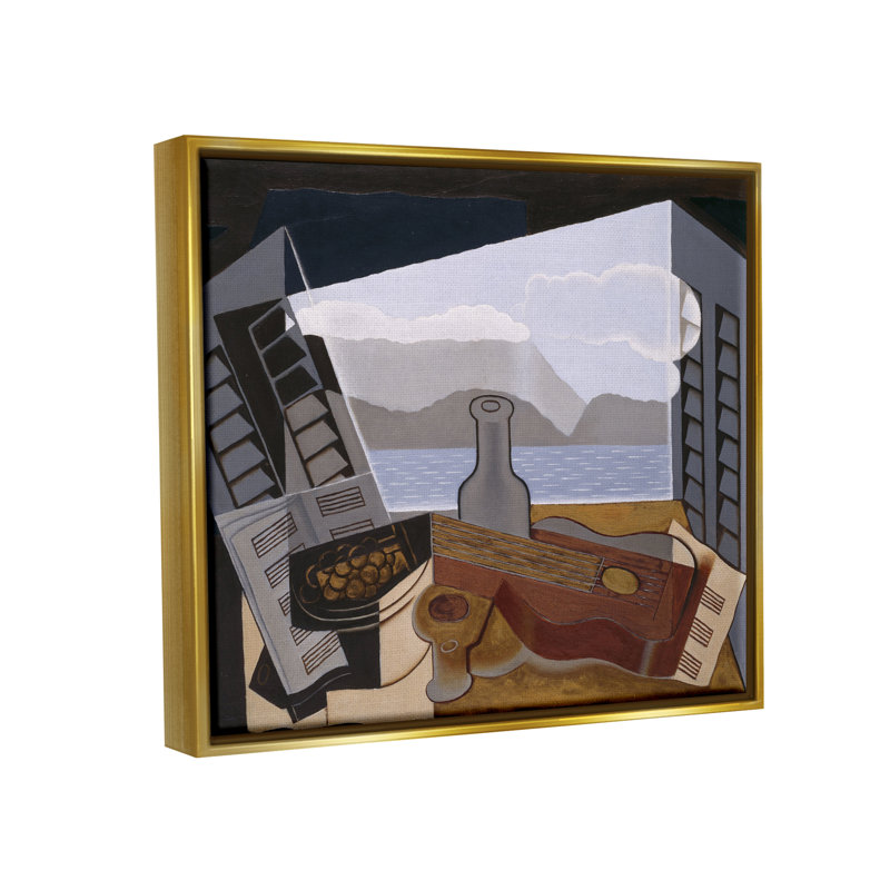 «La Fenetre Ouverte» par One1000paintings - peinture à cadre flottant sur toile, H 17 po x l 21 po x P 1,7 po