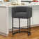 27" H Counter Height Bar Stools, Modern Barrel Counter Stools With Backrest And Arms, Black Metal Frames, Linen Fabric Upholstered Accent Barstools For Kitchen Island