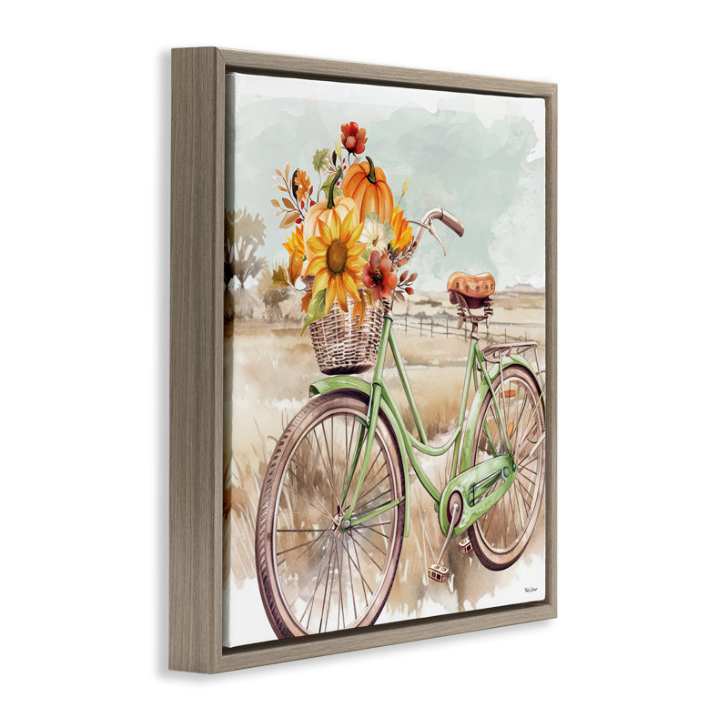 "Fall Florals", impression sur toile par Martina Pavlova, Cadre flottant brun, H 18 po x l 18 po