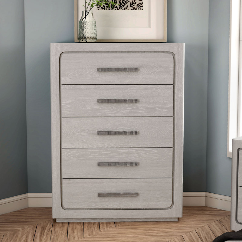 Commode 5 tiroirs Archer, Blanc