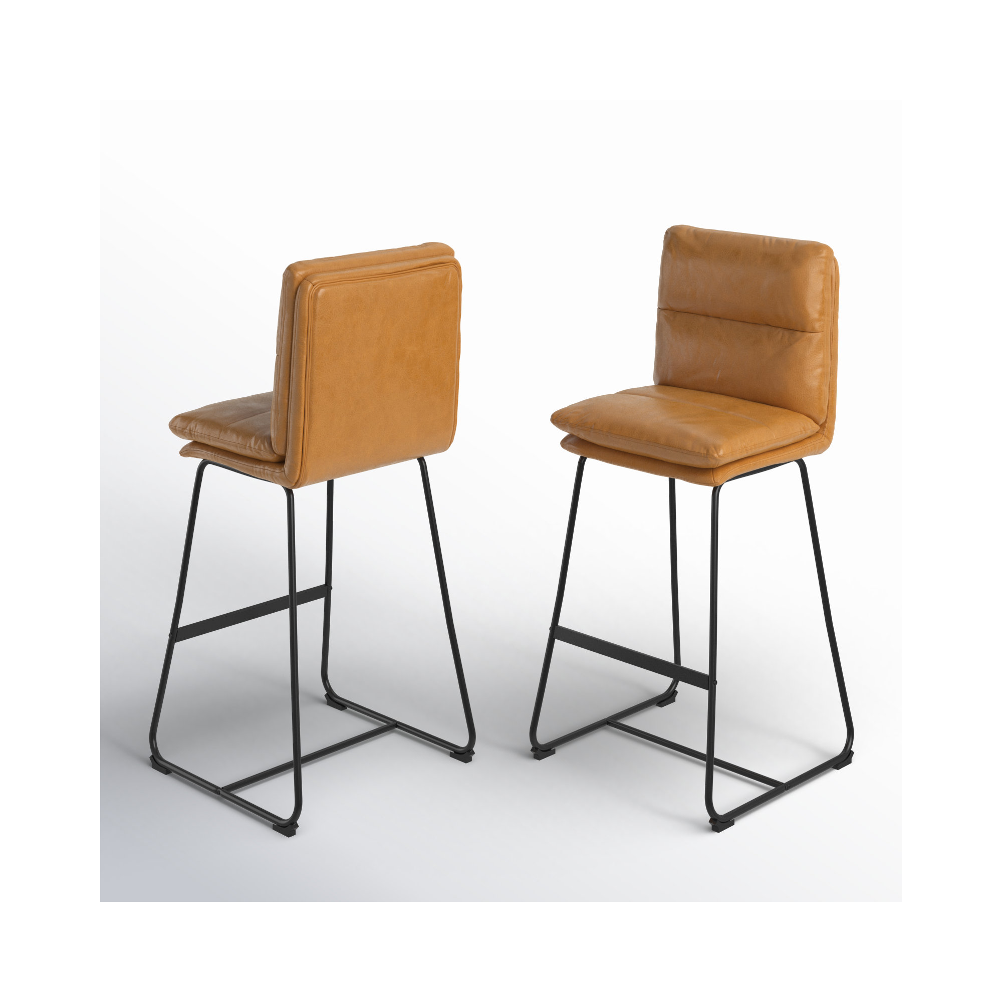 Volana Bar & Counter Stool, Bar Stool (30" Seat Height), Cappuccinno Faux Leather
