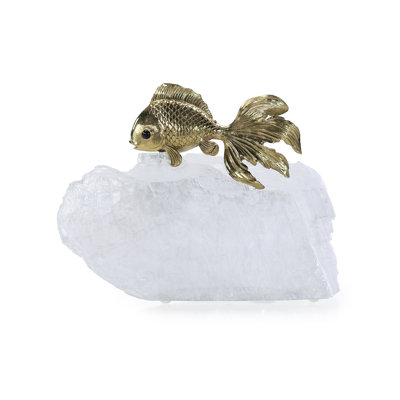 Fantail Goldfish Sculpture On Selenite III