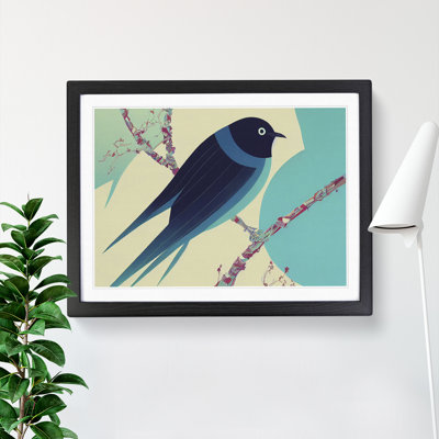 Abstract Swallow Bird - Framed Print