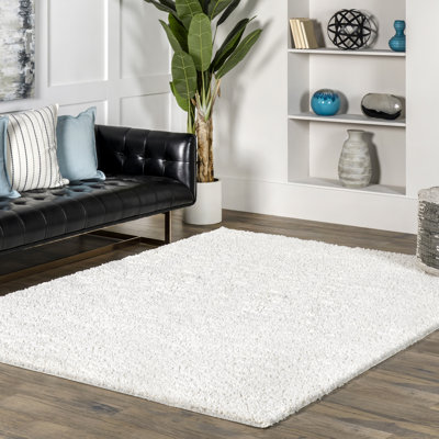 Jiang Shag White Area Rug