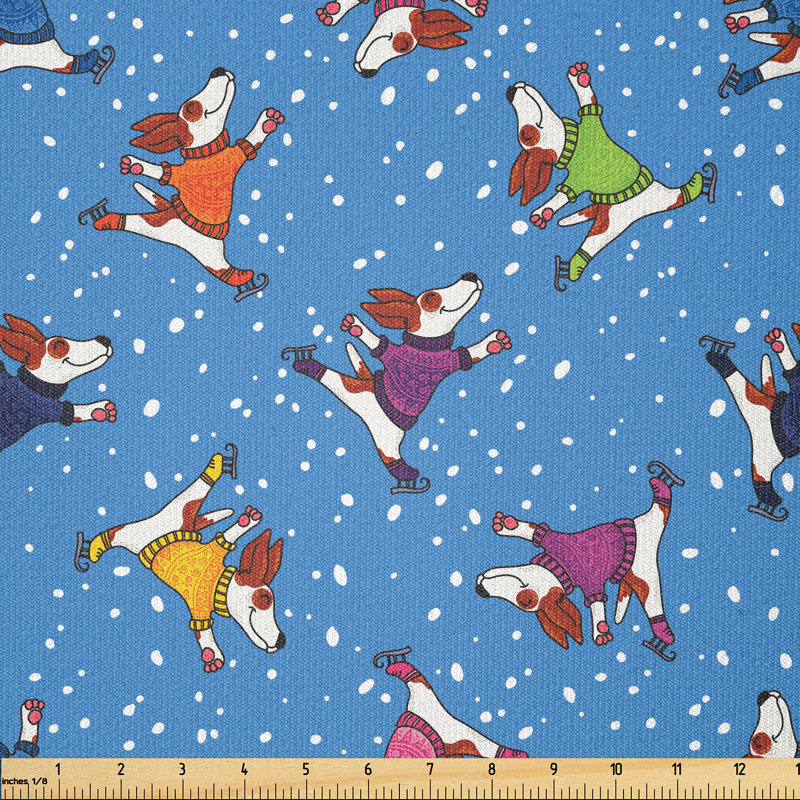 Akoon Skater Dogs in Christmas Sweater Fabric