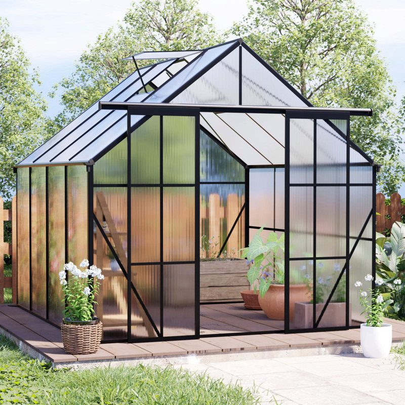Outdoor Patio Greenhouse, Black, 89.5''H x 94.5''W x 97.75''D