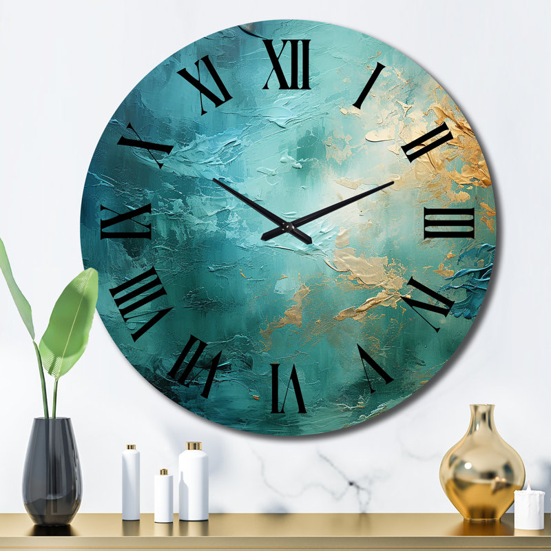 Horloge murale Teal Oasis III, Grand