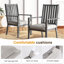 Set Of 2 23" All-Weather Aluminum Patio Dining Chairs With Thick Gray Cushions And Gray Frame