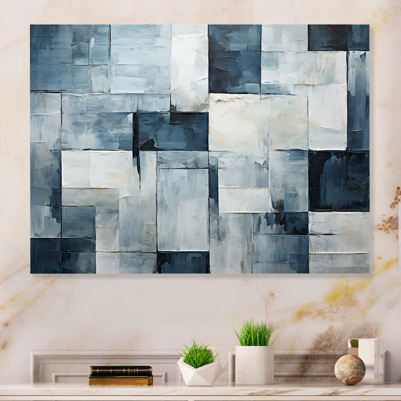 - Collages abstraits, impressions murales en métal, H 12 po x l 20 po x P 1 po
