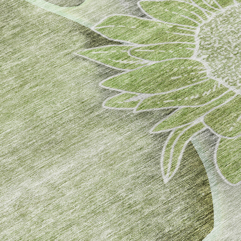 Killingly Washable Floral Indoor / Outdoor Rug, Rectangle 5' x 7'6"