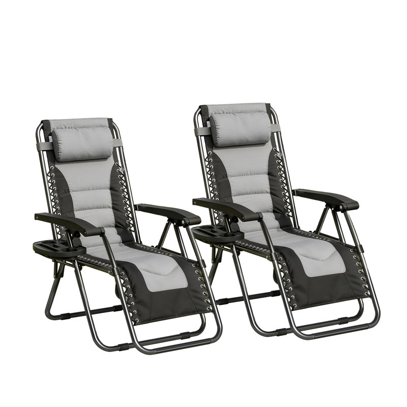 Folding Recliner Chair, Black/Grey