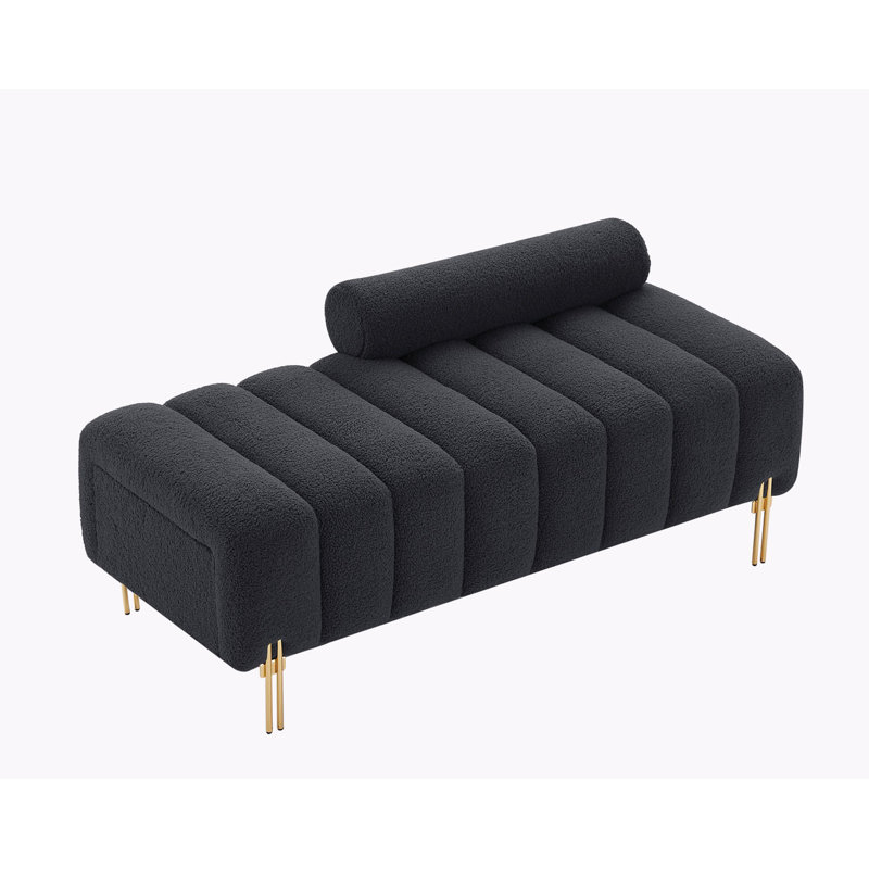 Jerryl Upholstered Storage Bench With 2 Drawers, Gray