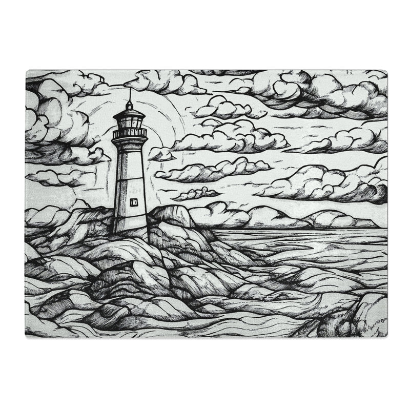 Lighthouse Design  Glass Chopping Board