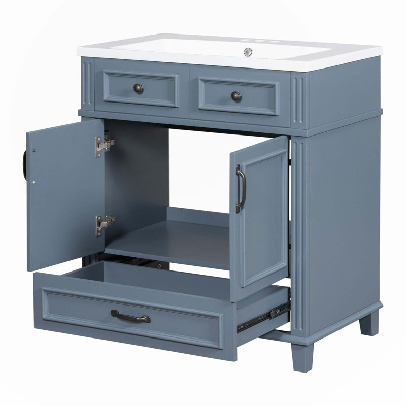 Meuble-lavabo simple 30 po avec plateau en résine Tarel