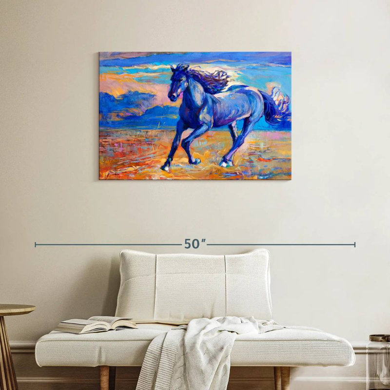 Brampt Blue Horse, 24" H x 36" W