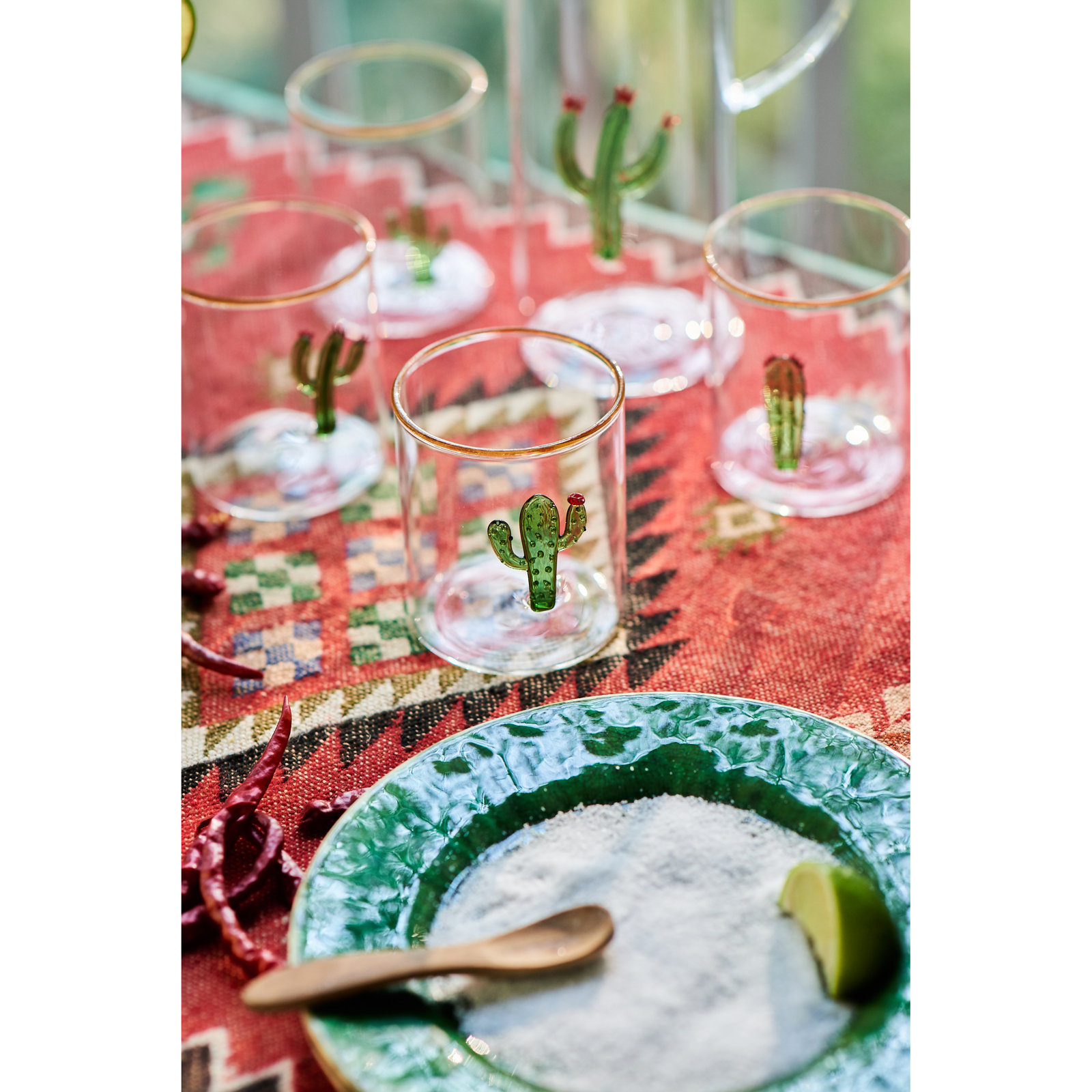 Cactus 8oz. Drinking Glass Set