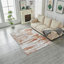 Tapis gris doux à motif abstrait rouille et lavable à la machine-1147451622