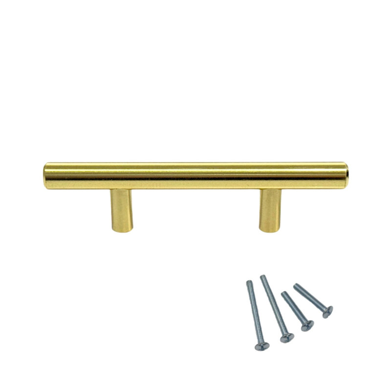 Poignée barre en T, Or brossé, 2 1/2"