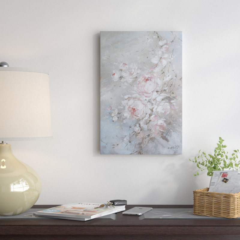 " Blush Rose " by Debi Coules, 26" H x 18" W x 1.5" D, Black Framed Canvas, No Mat