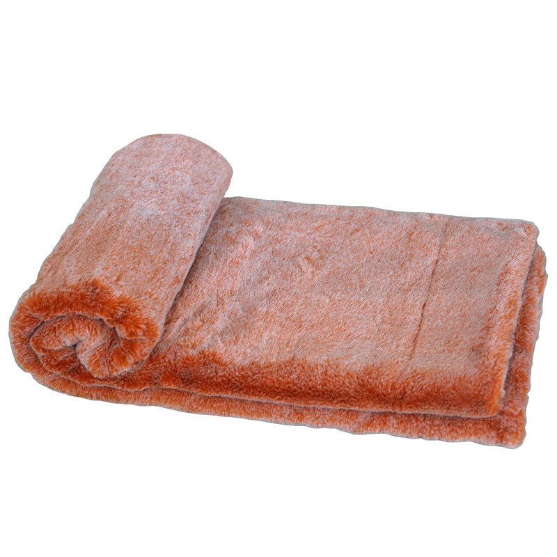 Knitted Throw Blanket, Orange