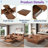 Square Marble Veneer Coffee Table Sliding Top With Storage-1709569889