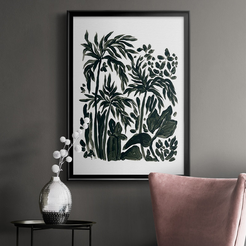 Encre Jungle III - impression de cadre photo unique, H 42,5 po x l 30,5 po x P 1 po, Noir