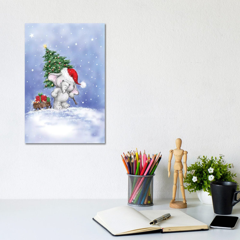 Elephant I by MAKIKO - Wrapped Canvas Print, 20.32 cm H x 30.48 cm W