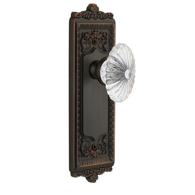 Grandeur Windsor Plate Single Dummy with Burgundy Crystal Door Knob
