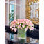 Pink Calla Lilies & Tulips Faux Floral Arrangement In Glass Vase