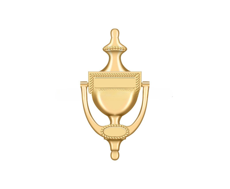Victorian Brass Door Knocker, PVD Polished Brass