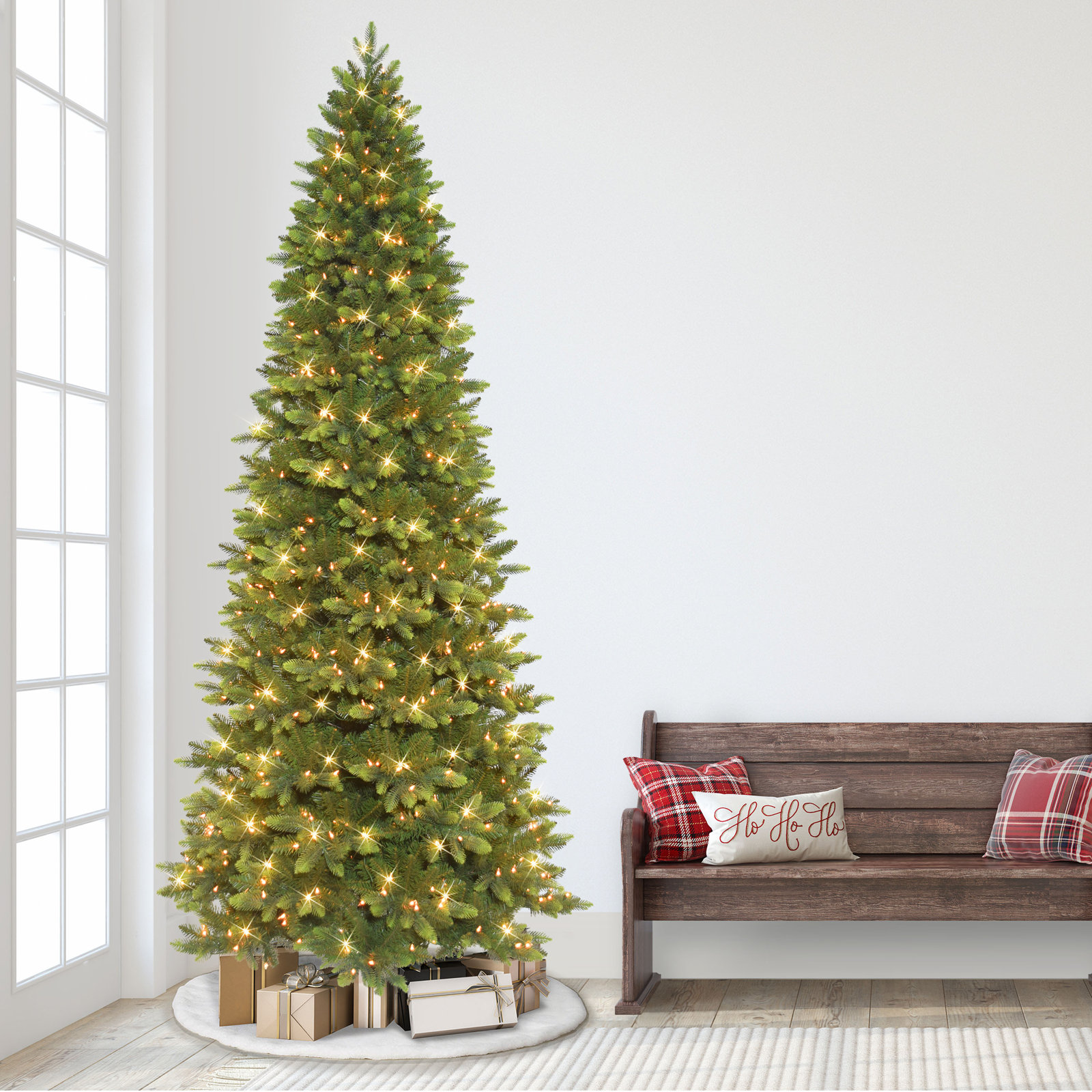 Lighted Artificial Spruce Christmas Tree, 9' H