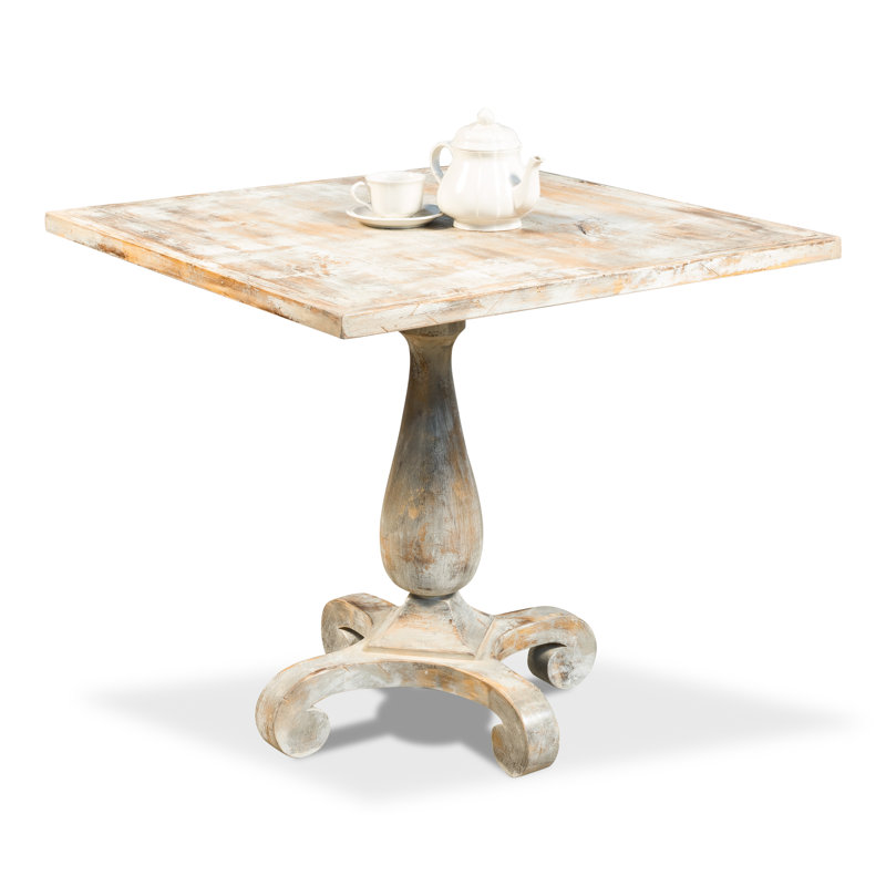 Square Solid Oak Dining Table, Gray Oak
