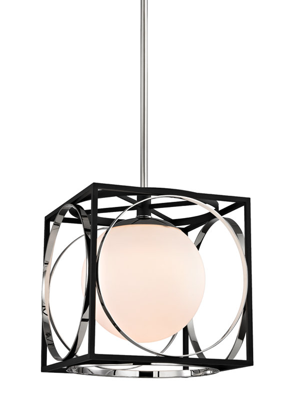 Wadsworth 1 - Light Pendant, Polished Nickel, 14.25" H X 13.5" W X 13.5" D