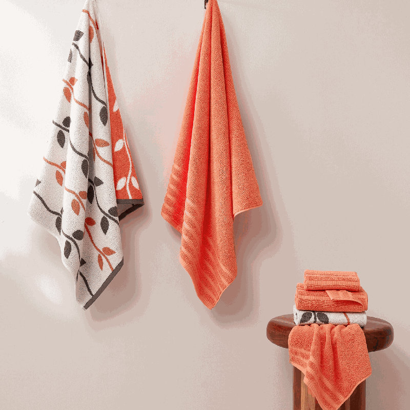 Ensemble de serviettes en jacquard teint en fil et en coton 6 pièces Modern fils modernes - 100% coton, à séchage rapide et bain absorbant