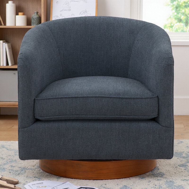 Chaise pivotante en chenille bleue Miramar, Bleu